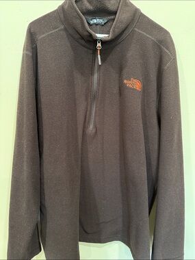 The North Face Brown Half-Zip Pullover with Orange Logo